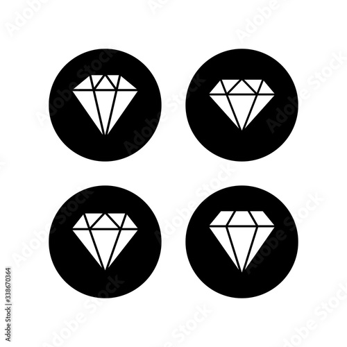 Diamond icons set. Diamond vector icon. Gemstone symbol