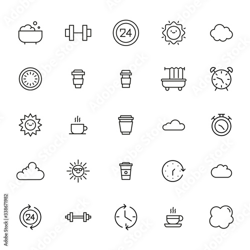 Icon set of morning.