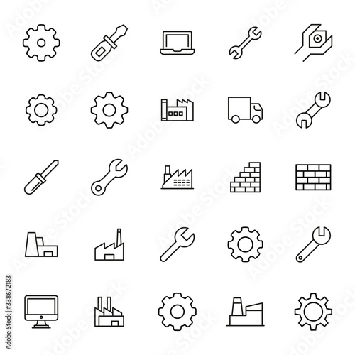production line icons set.