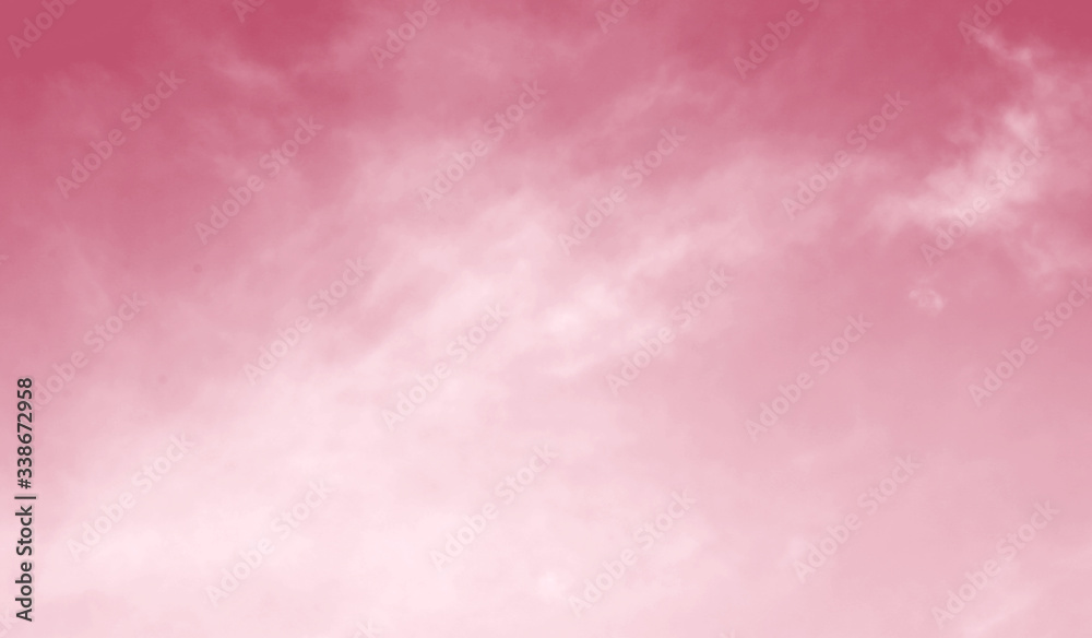 Pink sky with beautiful natural white clouds Pink sky with beautiful natural white clouds