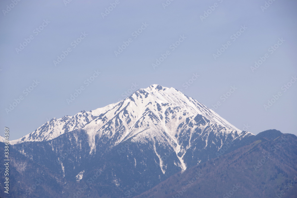 mountains and snow in nagano, japan mountains and snow in nagano, japan