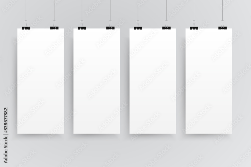 Vector four rectangle vertical format paper sheet Vector four rectangle vertical format paper sheet