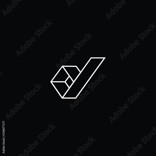 Minimal elegant monogram art logo. Outstanding professional trendy awesome artistic 3D D DD initial based Alphabet icon logo. Premium Business logo White color on black background
