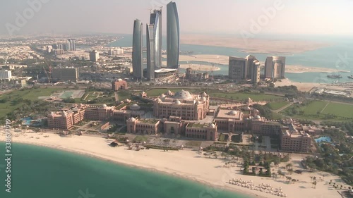 Abu Dhabi Skyline with aerial shooting