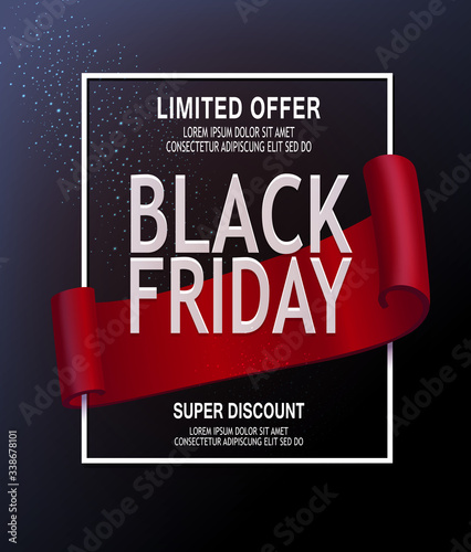 Vector illustration. Advertising banner on the day of sales.  BLACK FRIDAY