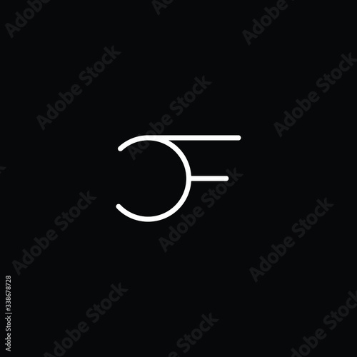 Minimal elegant monogram art logo. Outstanding professional trendy awesome artistic CF FC initial based Alphabet icon logo. Premium Business logo White color on black background