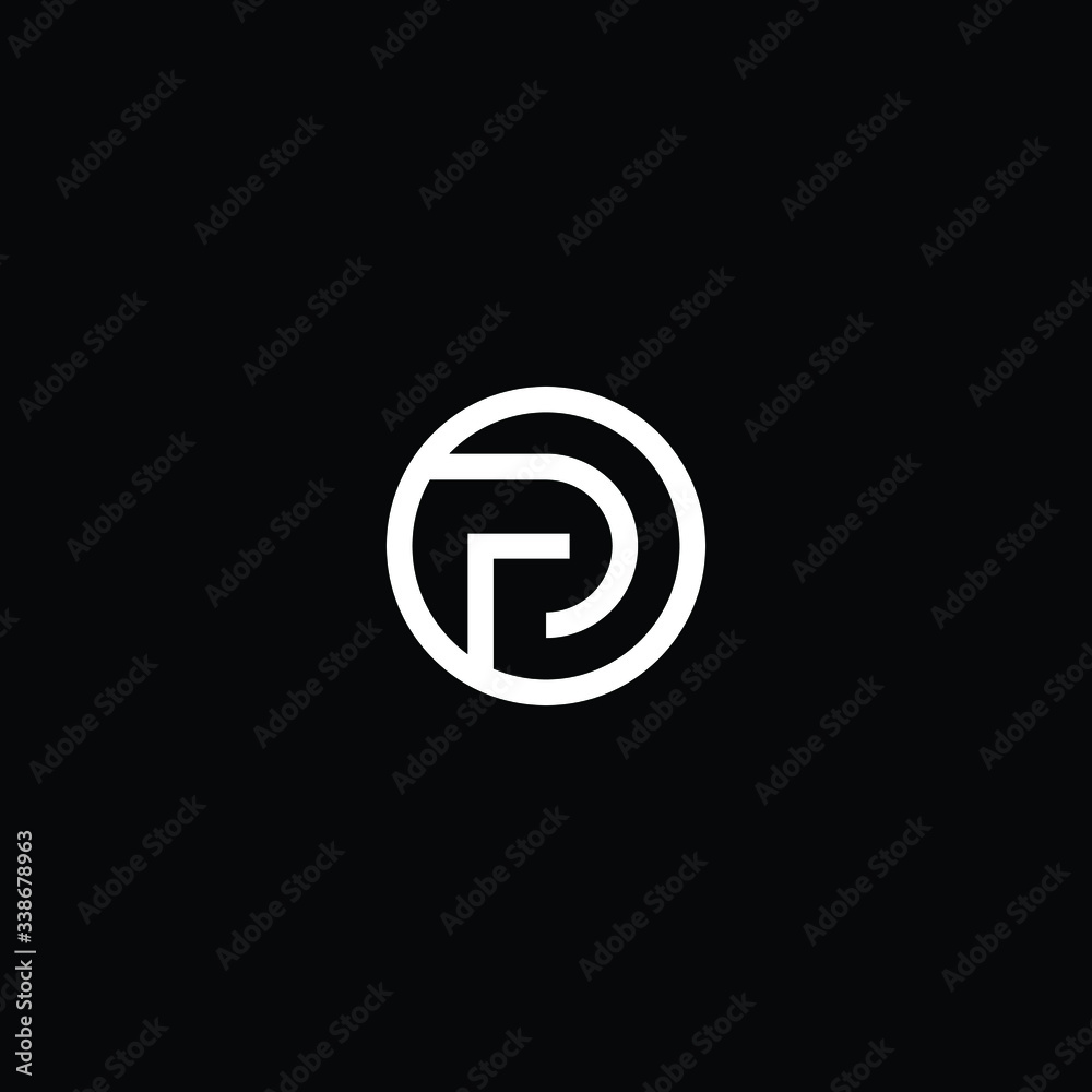 Minimal elegant monogram art logo. Outstanding professional trendy awesome artistic P OP PO initial based Alphabet icon logo. Premium Business logo White color on black background