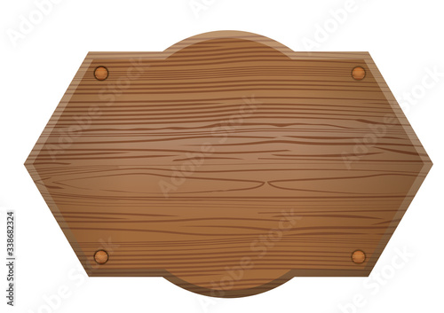 木目のある木の板のイラストボード　ブラウン｜タイトルバック・キャッチコピーバナー用背景素材｜Wooden board