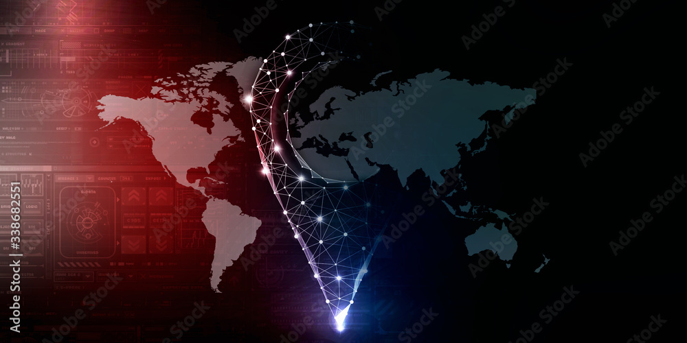 Obraz premium 2d rendering Red map pointer