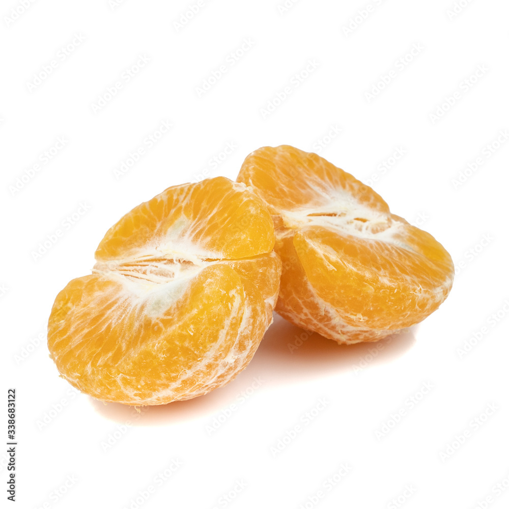 Green orange tangerine isolated on white background.summer fruit concept Green orange tangerine isolated on white background.summer fruit concept