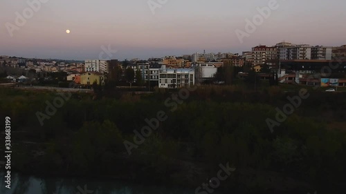 Time lapse su Benevento al tramonto con luna piena photo