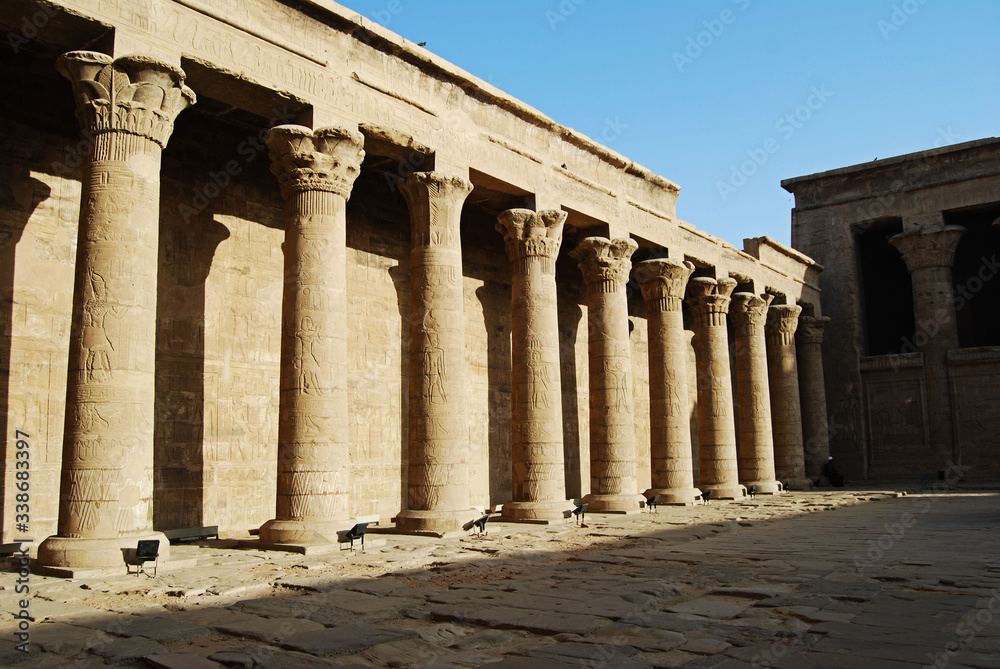 The Pillars at the Edfu Temple, Nubia, Egypt