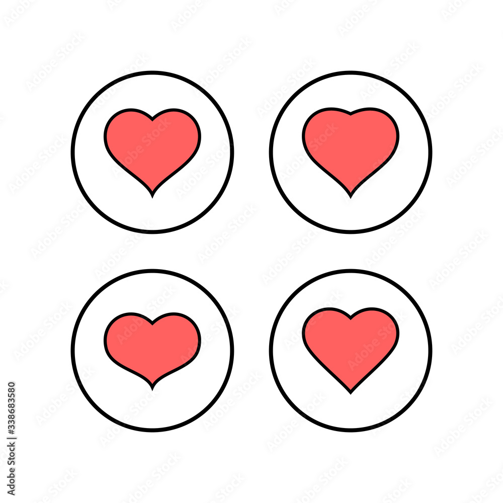 Heart icons set. Heart vector icon. Like icon vector. Love