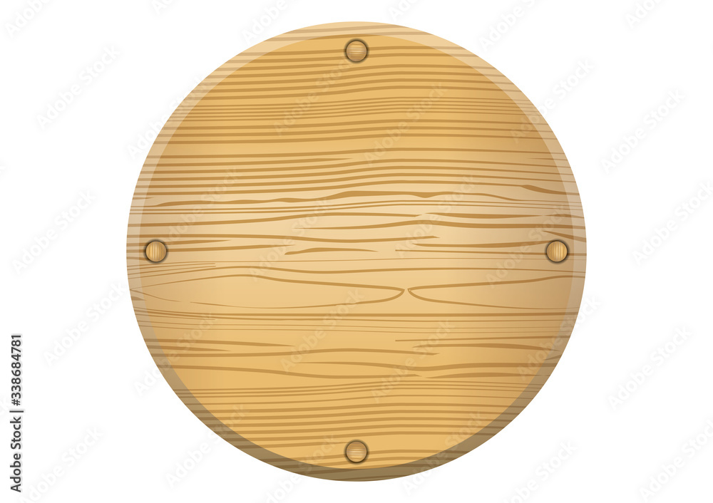 木目のある木の板のイラストボード オーク タイトルバック キャッチコピーバナー用背景素材 円形 Wooden Board Stock Vector Adobe Stock