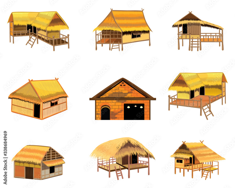 isolated straw hut on white background vector design isolated straw hut on white background vector design