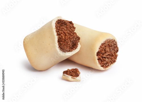 Dog treat. Food for dogs on a white background