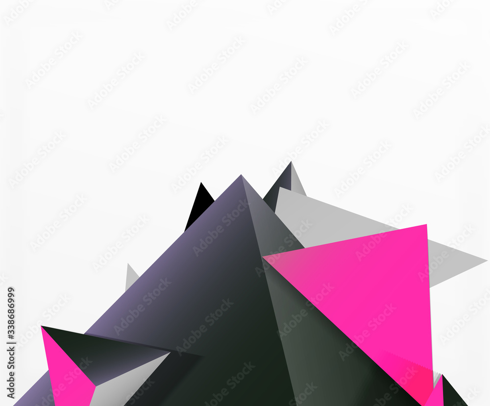 Abstract background, mosaic 3d triangles composition, low poly style design. Vector Illustration For Wallpaper, Banner, Background, Card, Book Illustration, landing page Abstract background, mosaic 3d triangles composition, low poly style design. Vector Illustration For Wallpaper, Banner, Background, Card, Book Illustration, landing page