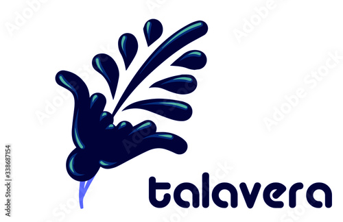 diseño de talavera, azulejos en blanco y azul con diseño tradicional 