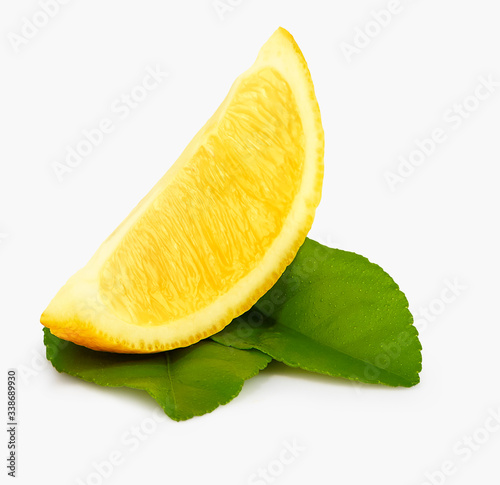 lemon slice isolated on white background 
