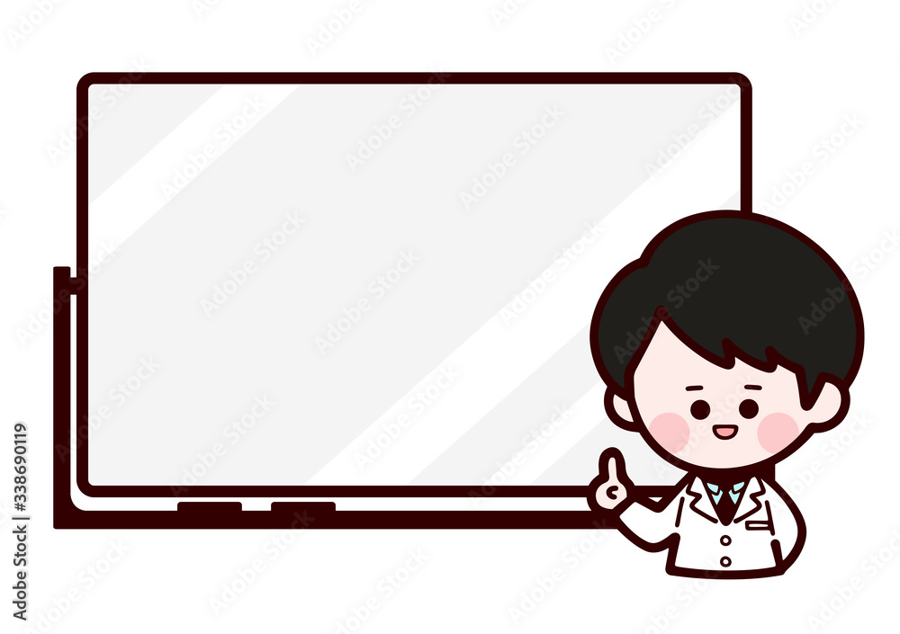 Doctor wearing laboratory coat / man / white board Doctor wearing laboratory coat / man / white board