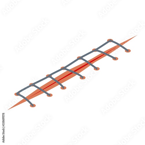 Injury suture icon. Isometric of injury suture vector icon for web design isolated on white background