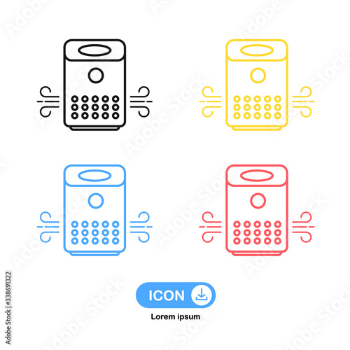 air purifier icon vector four color isolated on white background.