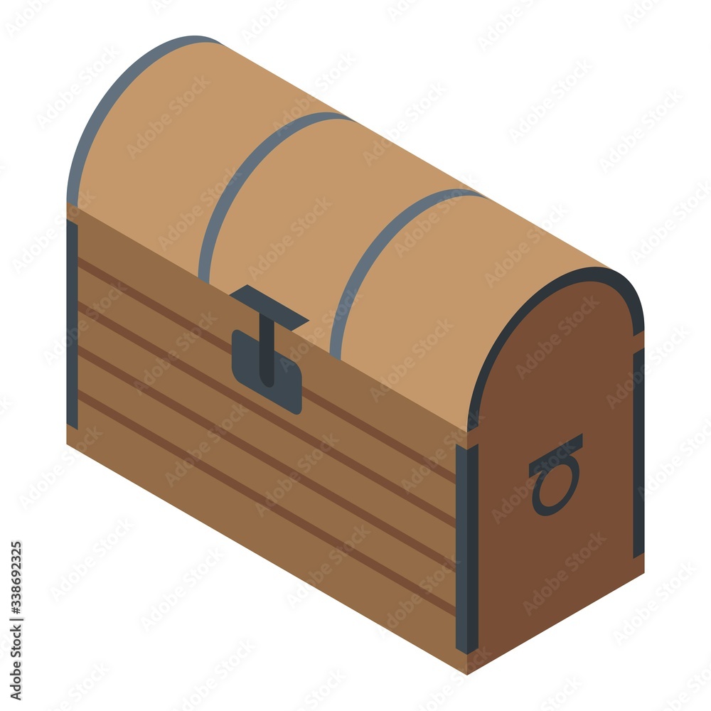 Wizard dower chest icon. Isometric of wizard dower chest vector icon for web design isolated on white background Wizard dower chest icon. Isometric of wizard dower chest vector icon for web design isolated on white background