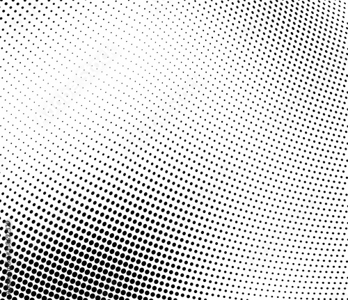 Halftone texture is a monochrome wave. Abstract black and white background of dots