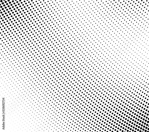 Halftone texture is a monochrome wave. Abstract black and white background of dots