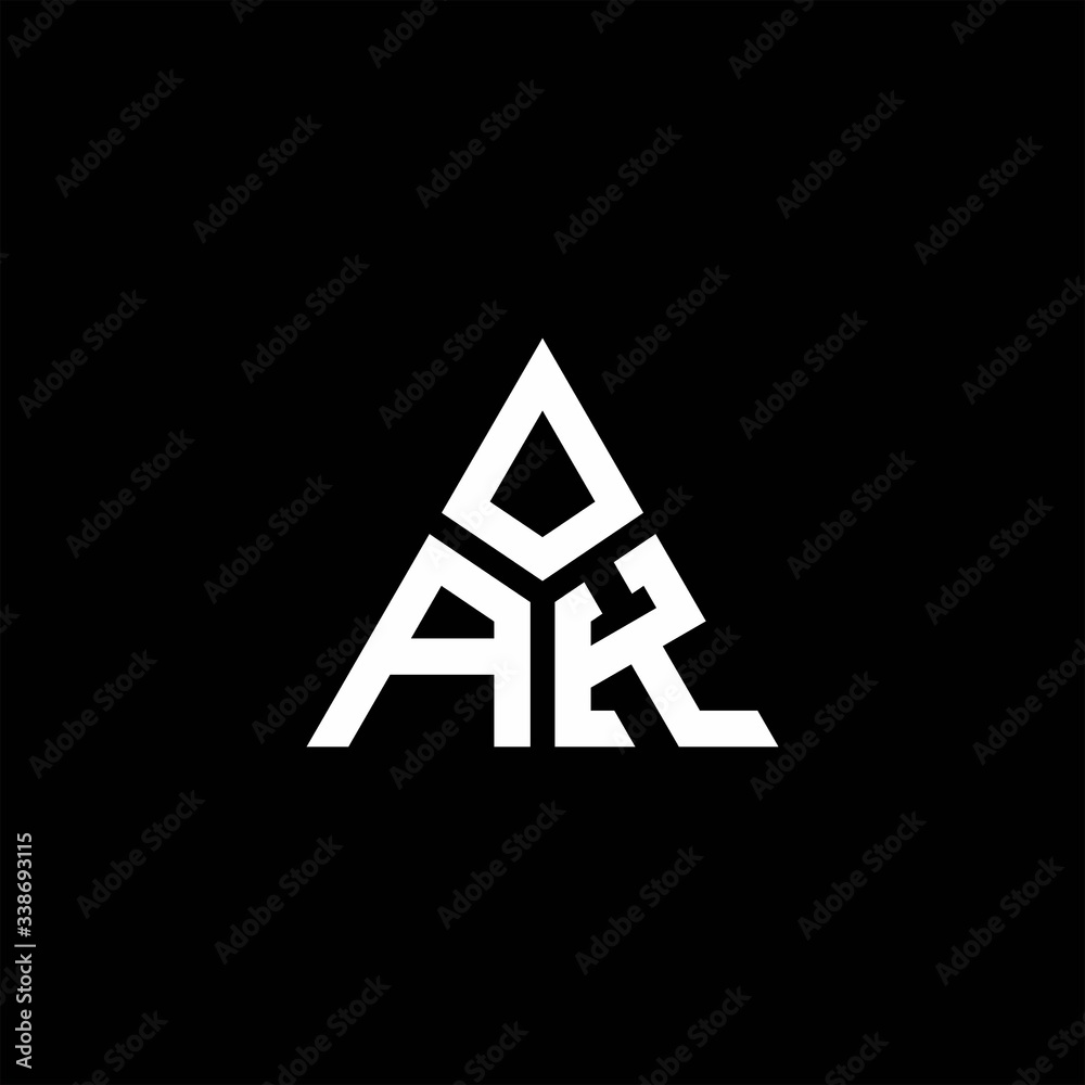 AK monogram logo with 3 pieces shape isolated on triangle AK monogram logo with 3 pieces shape isolated on triangle