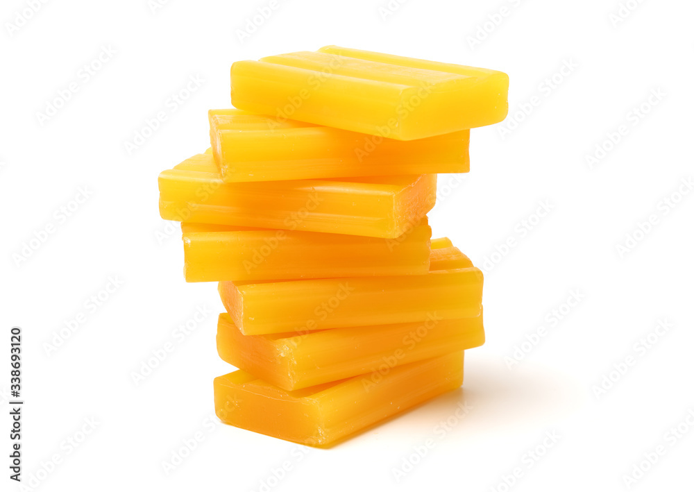 Yellow soap isolated on white background Yellow soap isolated on white background