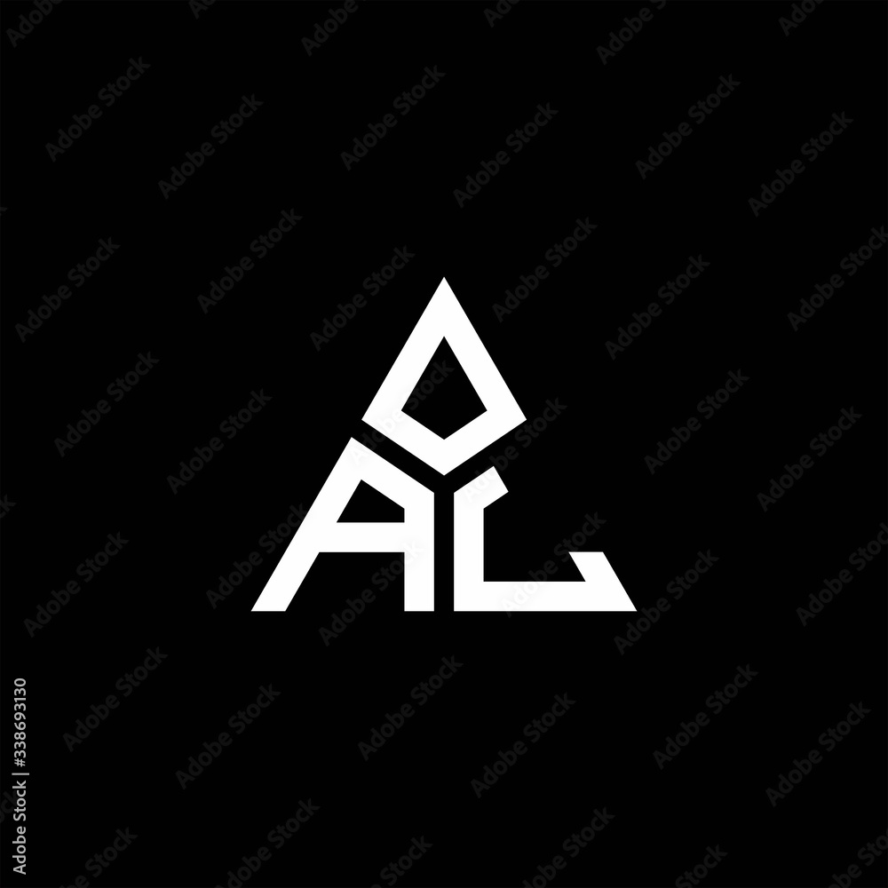 AL monogram logo with 3 pieces shape isolated on triangle AL monogram logo with 3 pieces shape isolated on triangle