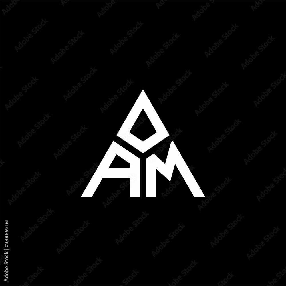 AM monogram logo with 3 pieces shape isolated on triangle AM monogram logo with 3 pieces shape isolated on triangle