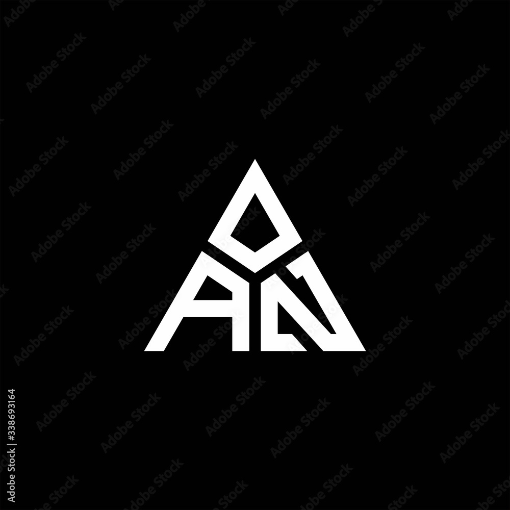 AN monogram logo with 3 pieces shape isolated on triangle AN monogram logo with 3 pieces shape isolated on triangle