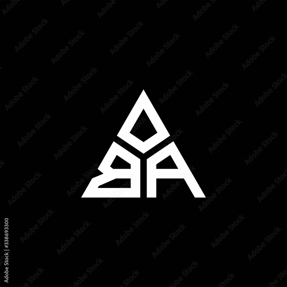 BA monogram logo with 3 pieces shape isolated on triangle BA monogram logo with 3 pieces shape isolated on triangle