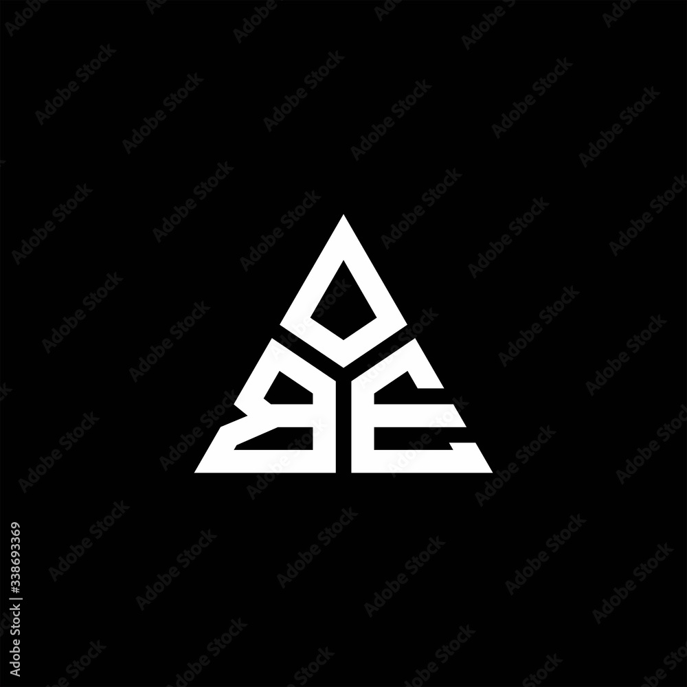 BE monogram logo with 3 pieces shape isolated on triangle BE monogram logo with 3 pieces shape isolated on triangle