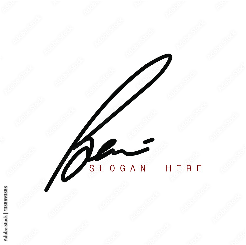 Signature logo, initial 