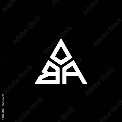 BA monogram logo with 3 pieces shape isolated on triangle
