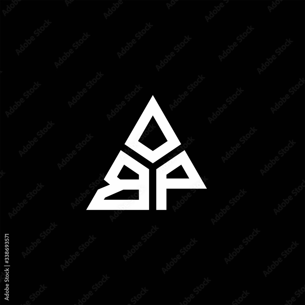 BP monogram logo with 3 pieces shape isolated on triangle BP monogram logo with 3 pieces shape isolated on triangle