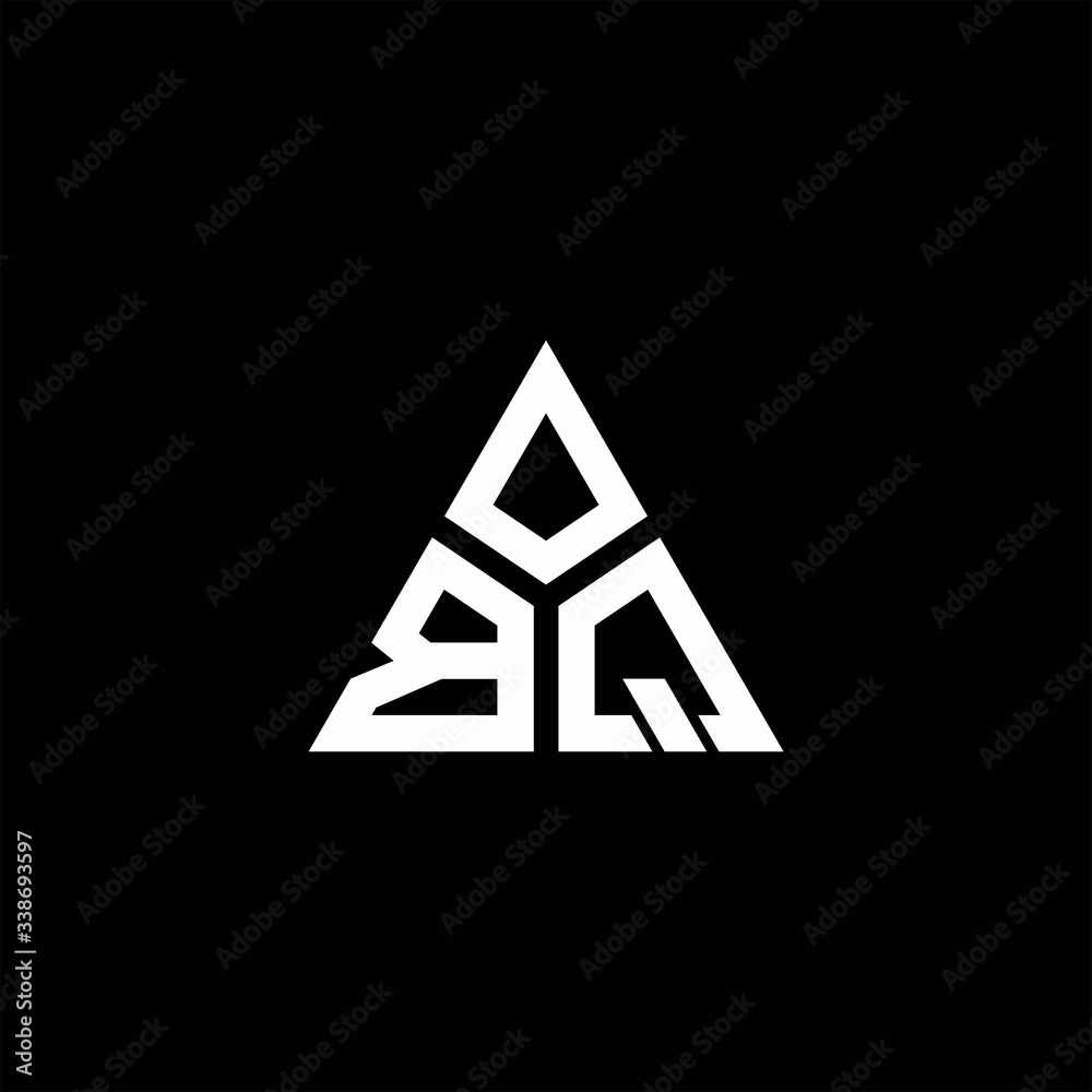 BQ monogram logo with 3 pieces shape isolated on triangle BQ monogram logo with 3 pieces shape isolated on triangle
