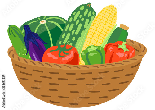 夏野菜のカゴ盛り