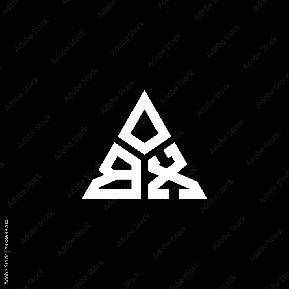 BX monogram logo with 3 pieces shape isolated on triangle BX monogram logo with 3 pieces shape isolated on triangle