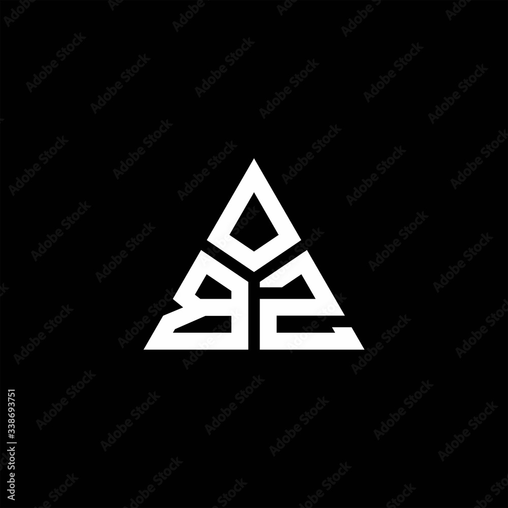 BZ monogram logo with 3 pieces shape isolated on triangle BZ monogram logo with 3 pieces shape isolated on triangle