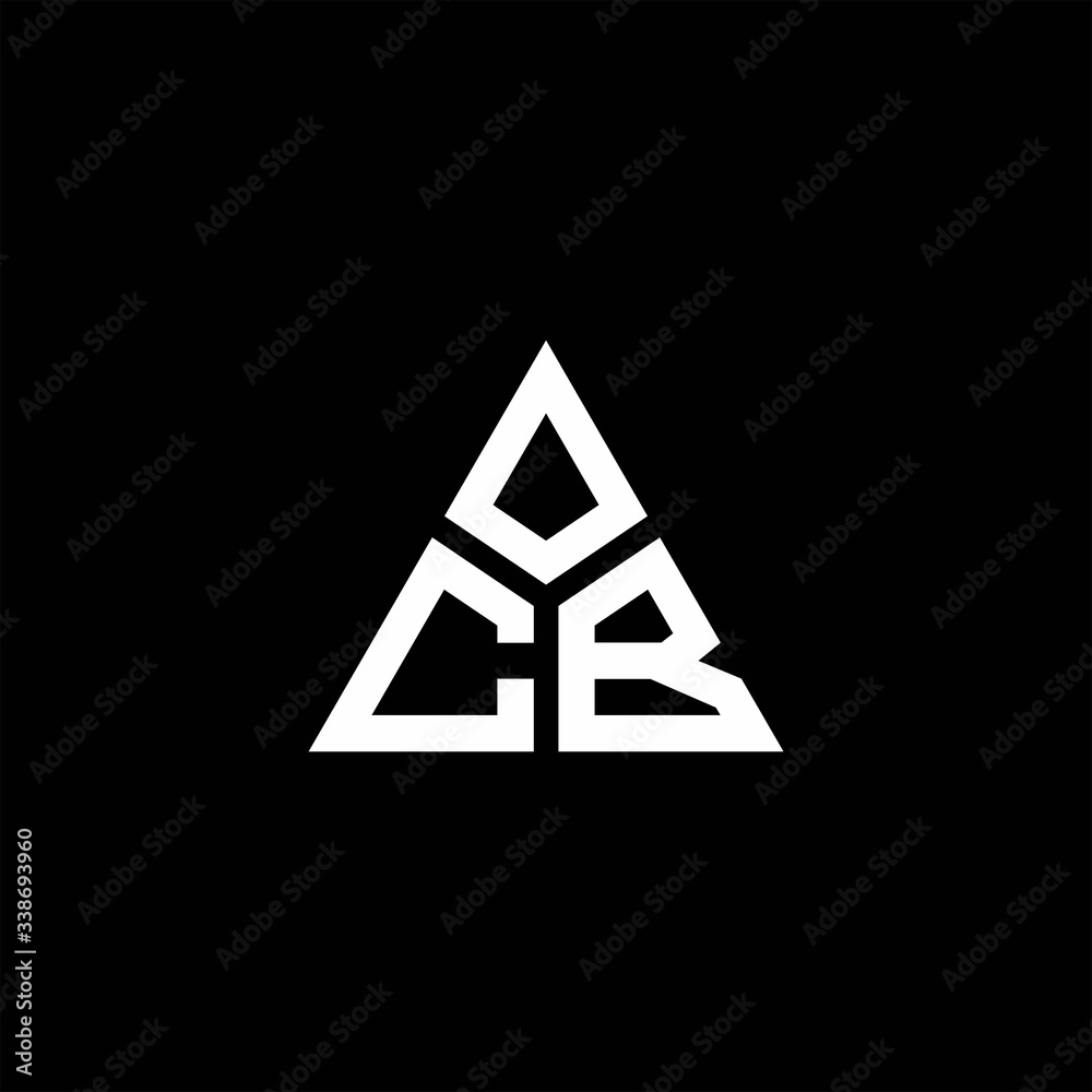 CB monogram logo with 3 pieces shape isolated on triangle CB monogram logo with 3 pieces shape isolated on triangle