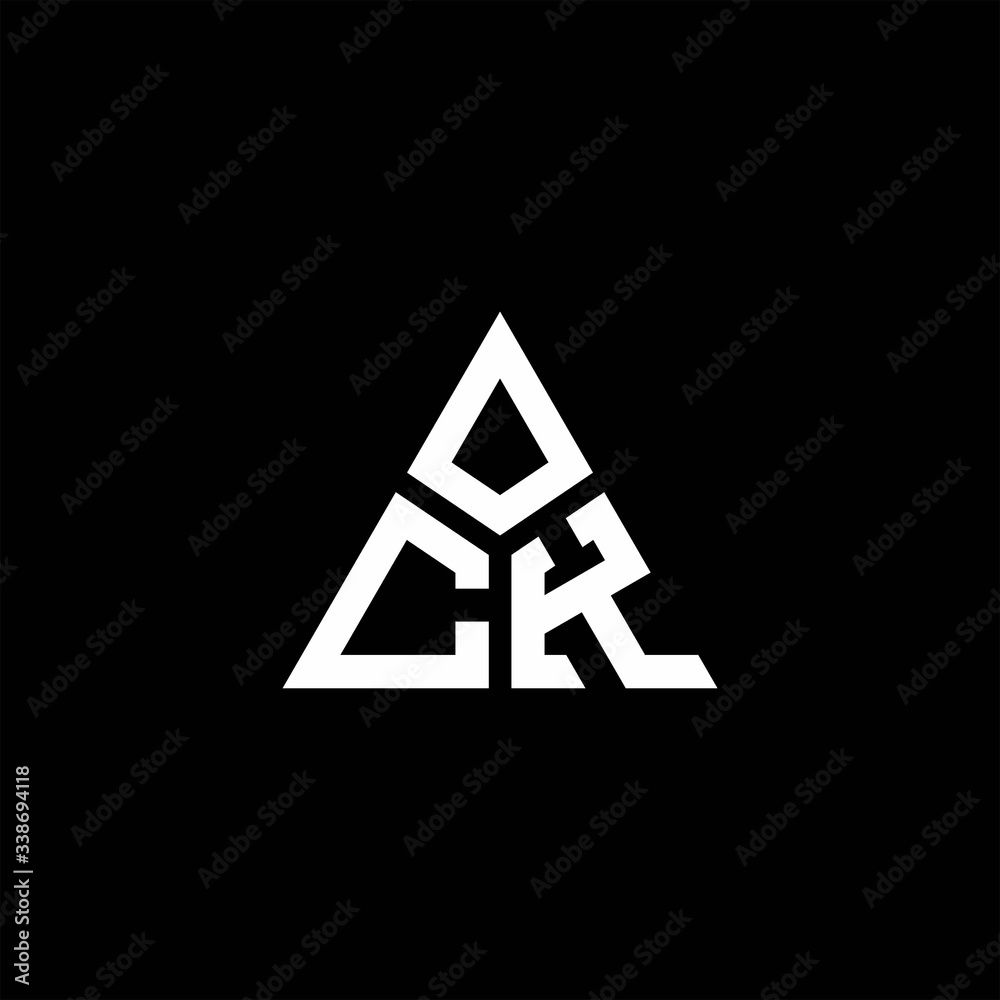 CK monogram logo with 3 pieces shape isolated on triangle CK monogram logo with 3 pieces shape isolated on triangle