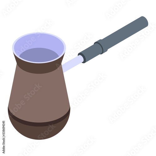 Turkish coffee pot icon. Isometric of turkish coffee pot vector icon for web design isolated on white background