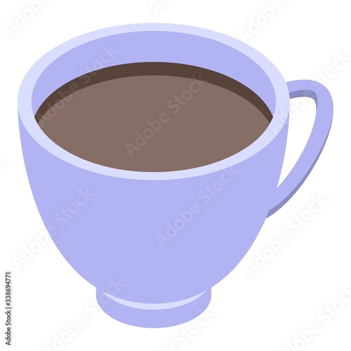 Home coffee cup icon. Isometric of home coffee cup vector icon for web design isolated on white background