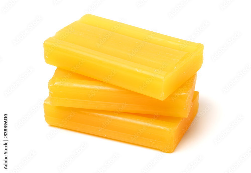 Yellow soap isolated on white background Yellow soap isolated on white background