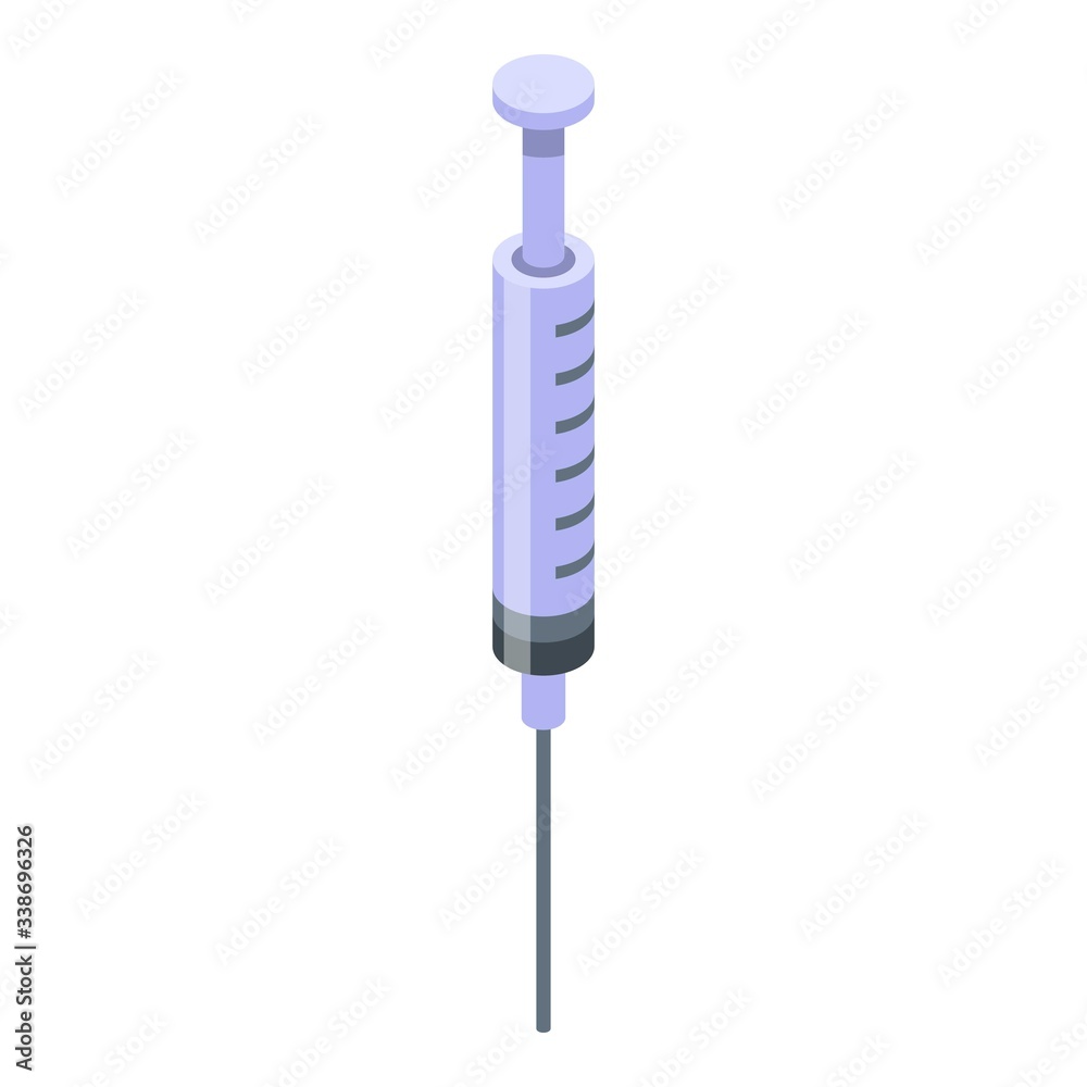 Medical syringe icon. Isometric of medical syringe vector icon for web design isolated on white background Medical syringe icon. Isometric of medical syringe vector icon for web design isolated on white background