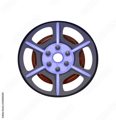 Vector icon of tape reel, cartoon style, isolated
